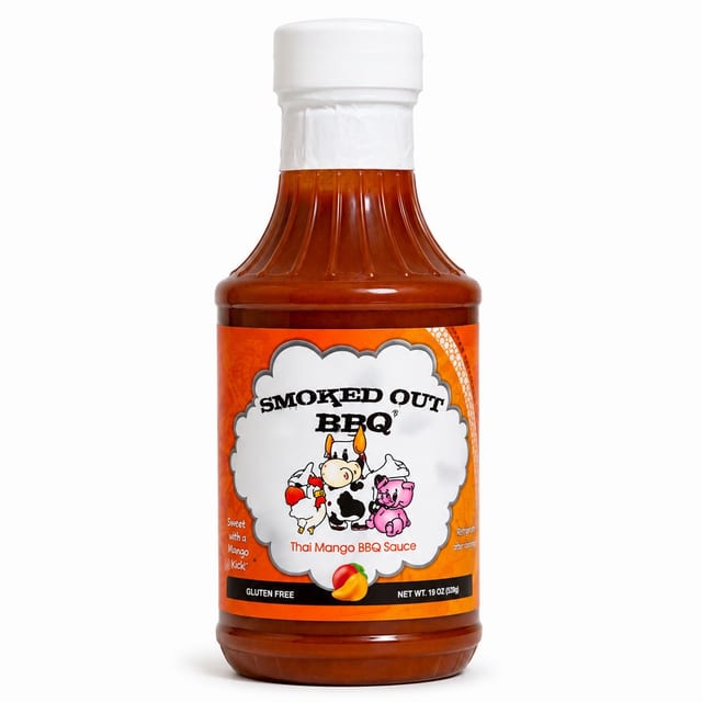 Thai Mango BBQ Sauce Bottle.